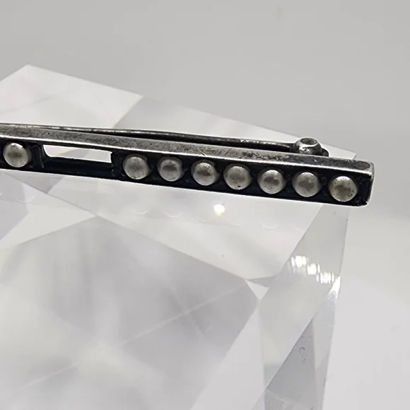 Sterling Sliver Seed Pearl Brooch Signed By C&H Co - Picture 5 of 15